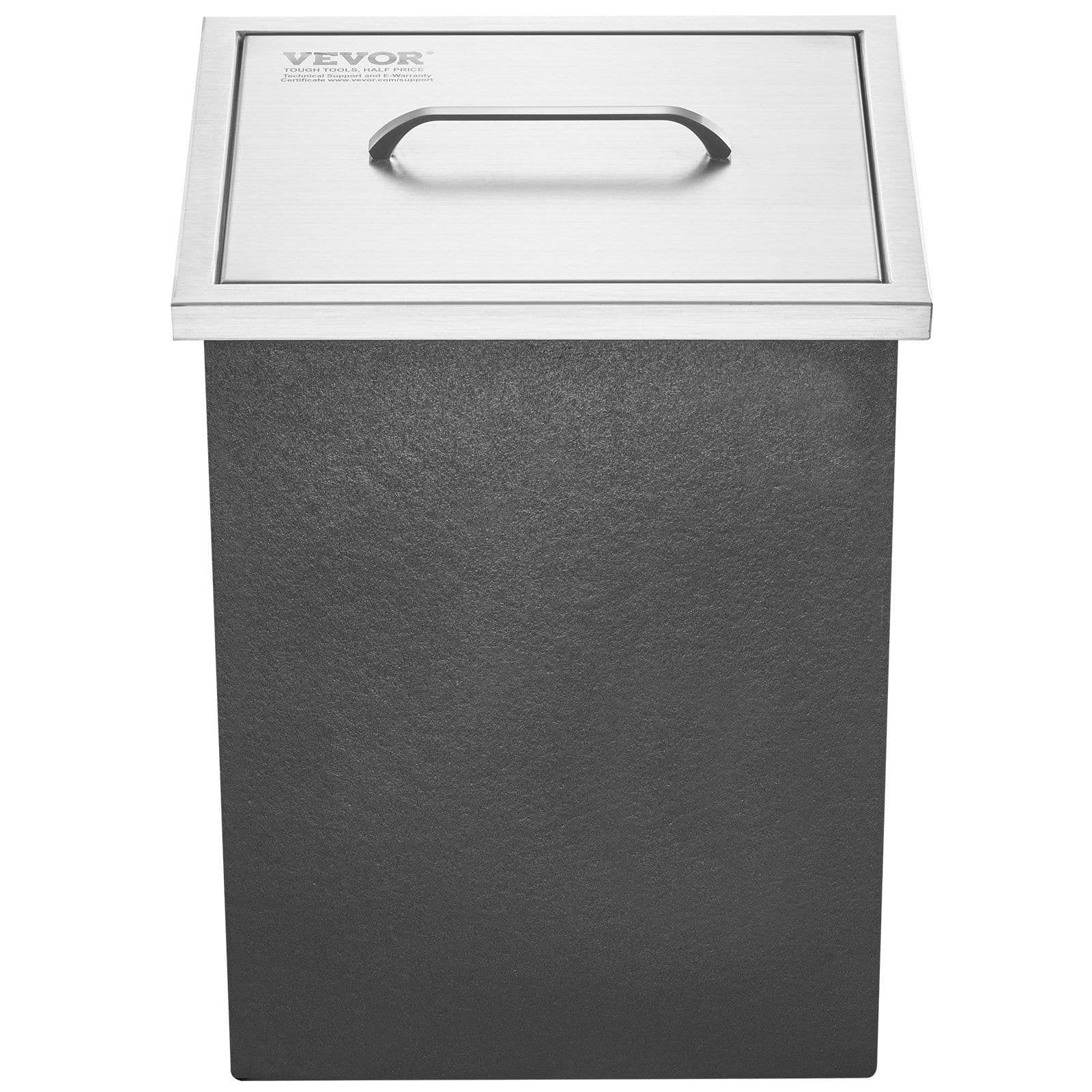image-VEVOR Drop in Ice Chest, 14"L x 12"W x 18"H Stainless Steel Ice Cooler, Commercial Ice Bin with Cover, 40 qt Outdoor Kitchen Ice Bar, Drain-pipe and Drain Plug Included, for Cold Wine Beer