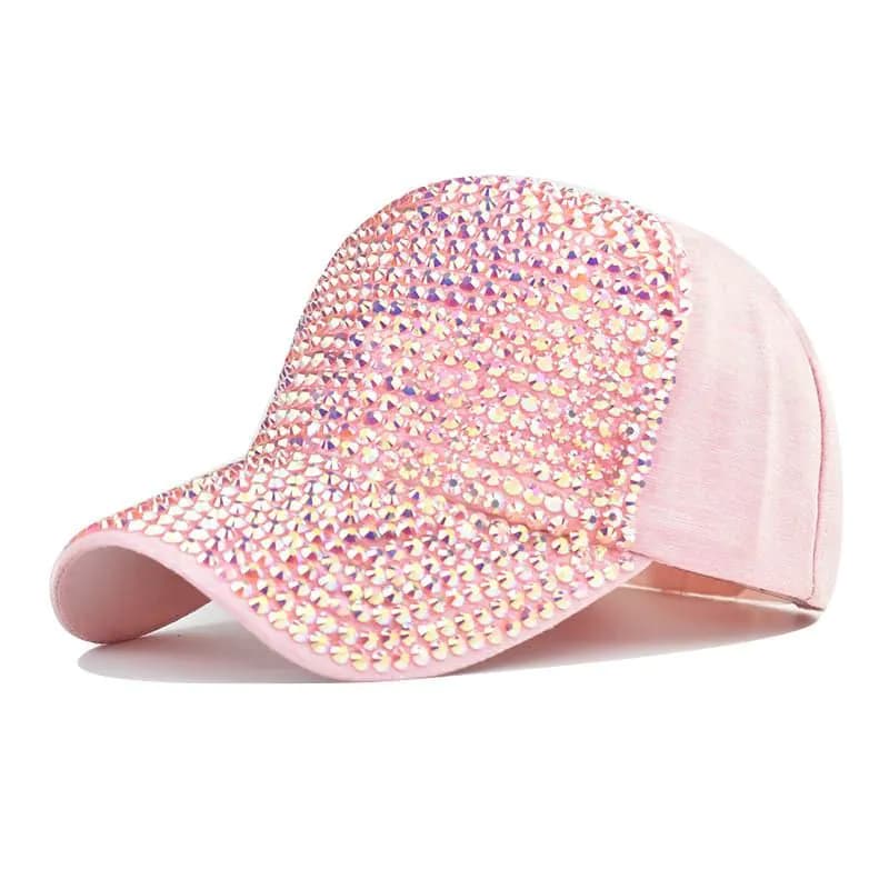 image-Flash Diamond Baseball Light Board Cap For Women