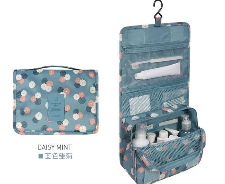 image-Travel hanging storage toilet bag waterproof cosmetic bag large thick Oxford cloth folding portable travel bag