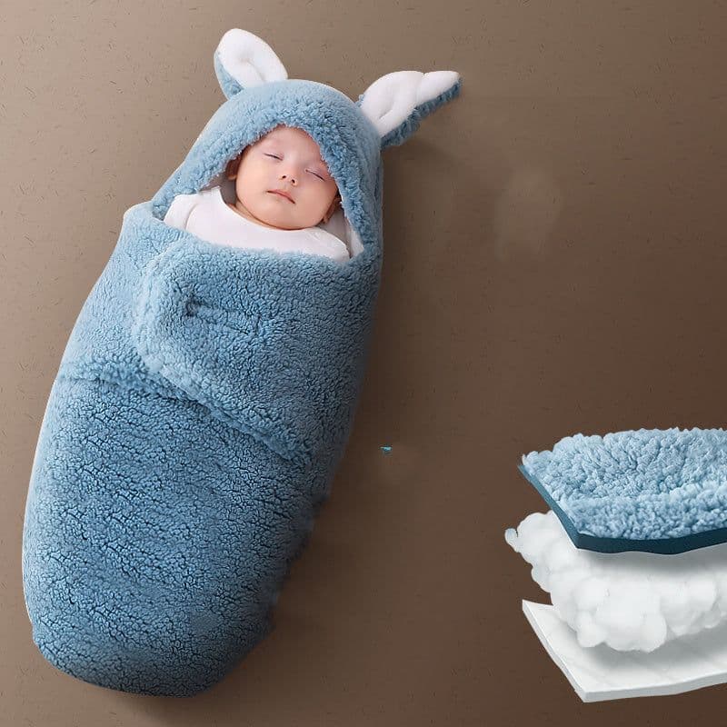 image-Baby's Anti-shock Wrapped In Sleeping Bag Swaddled By Baby