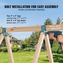 image-VEVOR A-Frame Middle Swing Set Brackets, Heavy Duty Carbon Steel Swing Set Hardware with Mounting Hardware, DIY Swing Set Bracket Swing Set Kit for 4x4 Legs & 4x6 Beam, Green (3 Pcs)