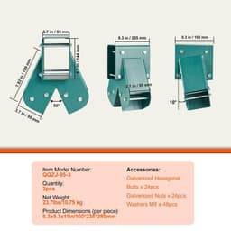 image-VEVOR A-Frame Middle Swing Set Brackets, Heavy Duty Carbon Steel Swing Set Hardware with Mounting Hardware, DIY Swing Set Bracket Swing Set Kit for 4x4 Legs & 4x6 Beam, Green (3 Pcs)