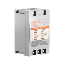 image-VEVOR 3 Phase Converter - 5HP 15A 220V Single Phase to 3 Phase Converter, Digital Phase Shifter for Residential and Light Commercial Use, 220V Input/Output (One Converter for One Motor Only)