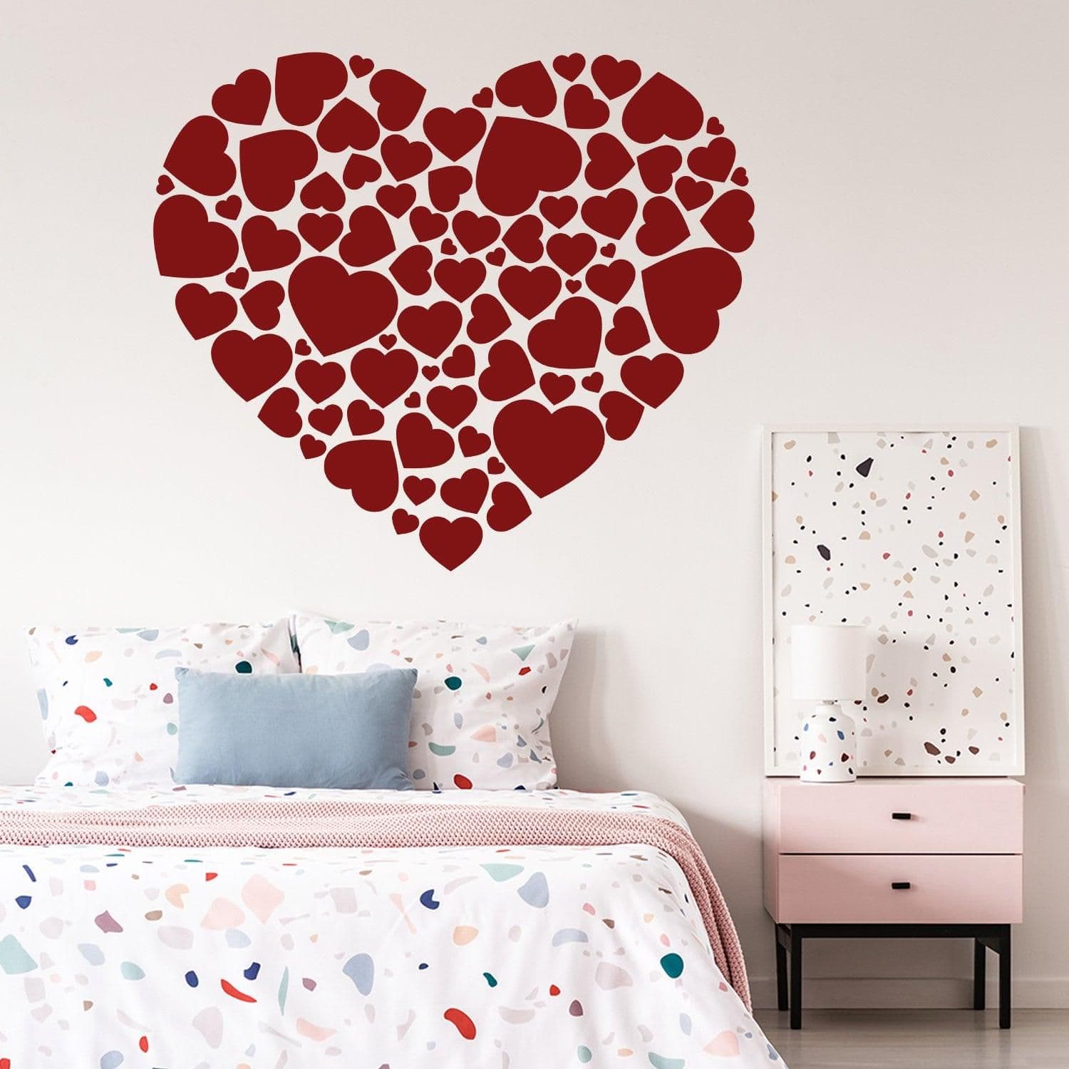 image-Heart Sticker Art Vinyl Love Decal - Mini Labels Valentine Decals Hearts