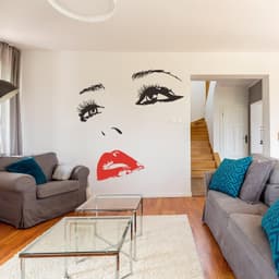 image-Woman Face Black Wall Vinyl Sticker - Salon Girl Happy Women Eye Window Beauty Art Decal