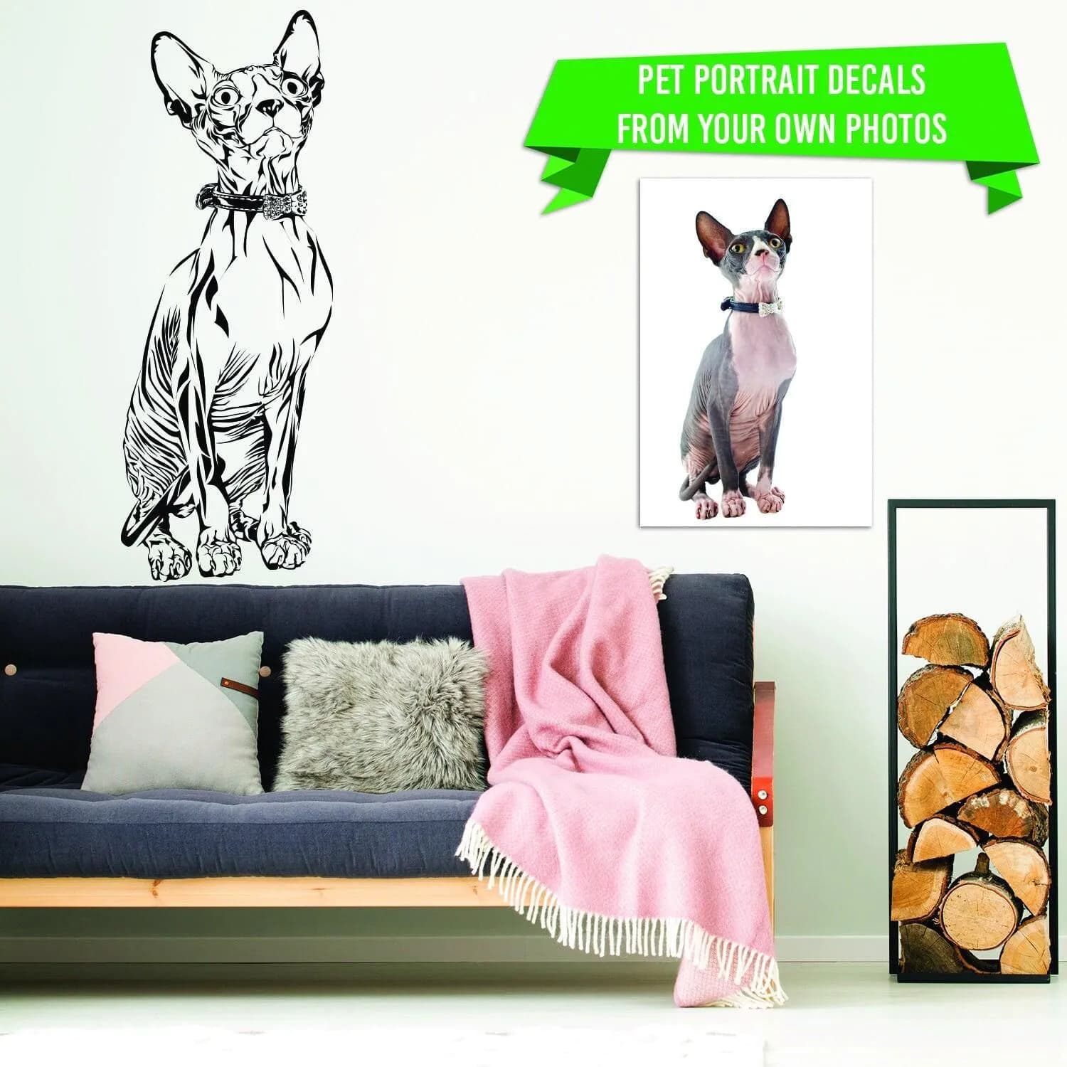 image-Custom Wall Decal Of Your Pet - Personalized Cat Lover Portrait Vinyl Sticker Gift Idea
