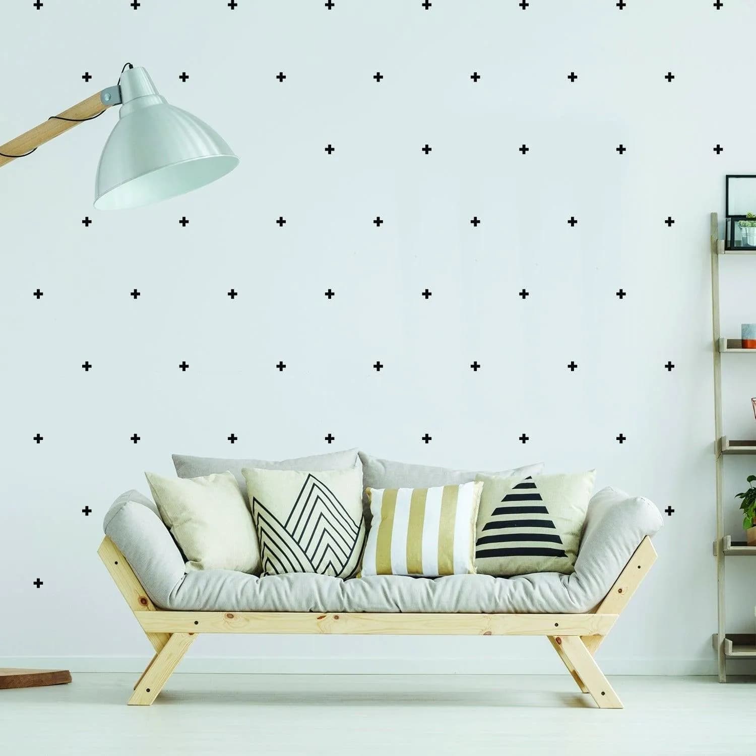 image-50x Cross Sticker Vinyl Wall Decor - The Adhesive Home Decal Crossing Line