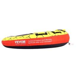 image-VEVOR Towable Tube for Boating, 1-3 Riders Inflatable Boat Tubes and Towables, 510 lbs, 63" Round Water Sport Towable Tubes for Boats to Pull, Full Nylon Cover, EVA Grab Handles and Speed Safety Valve