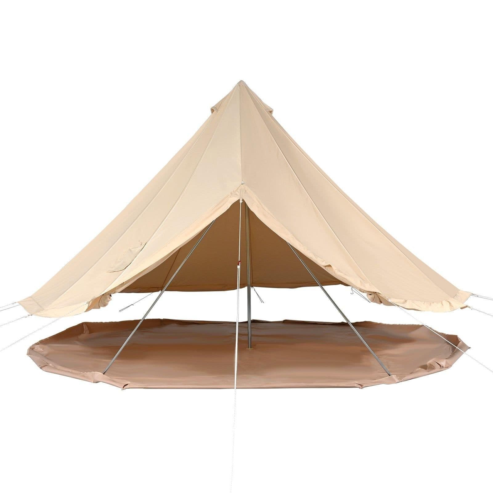 image-VEVOR 12 Person Canvas Glamping Bell Tent, Breathable Waterproof Large Yurt Tent with Stove Jack and Detachable Side Wall for Family Camping, 23'x23'x137"(Diameter 7M)
