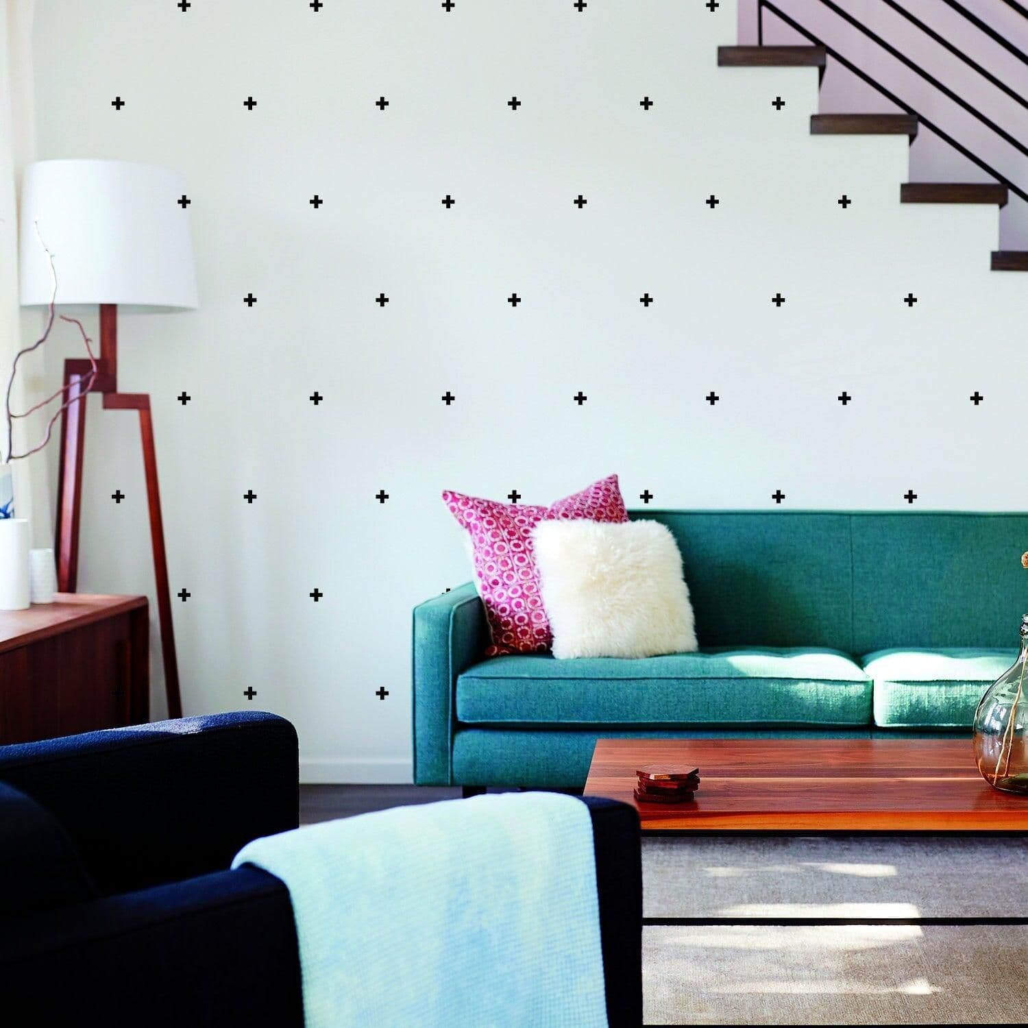image-50x Cross Sticker Vinyl Wall Decor - The Adhesive Home Decal Crossing Line