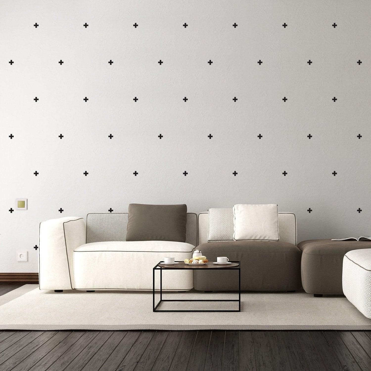 image-50x Cross Sticker Vinyl Wall Decor - The Adhesive Home Decal Crossing Line