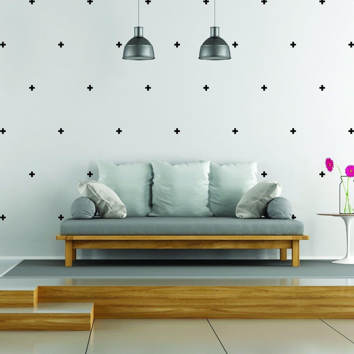 image-50x Cross Sticker Vinyl Wall Decor - The Adhesive Home Decal Crossing Line