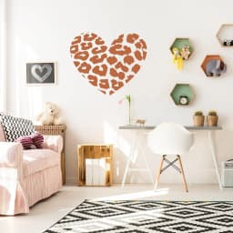 image-Leopard Heart Wall Sticker - Art Print Texas Vinyl Decal