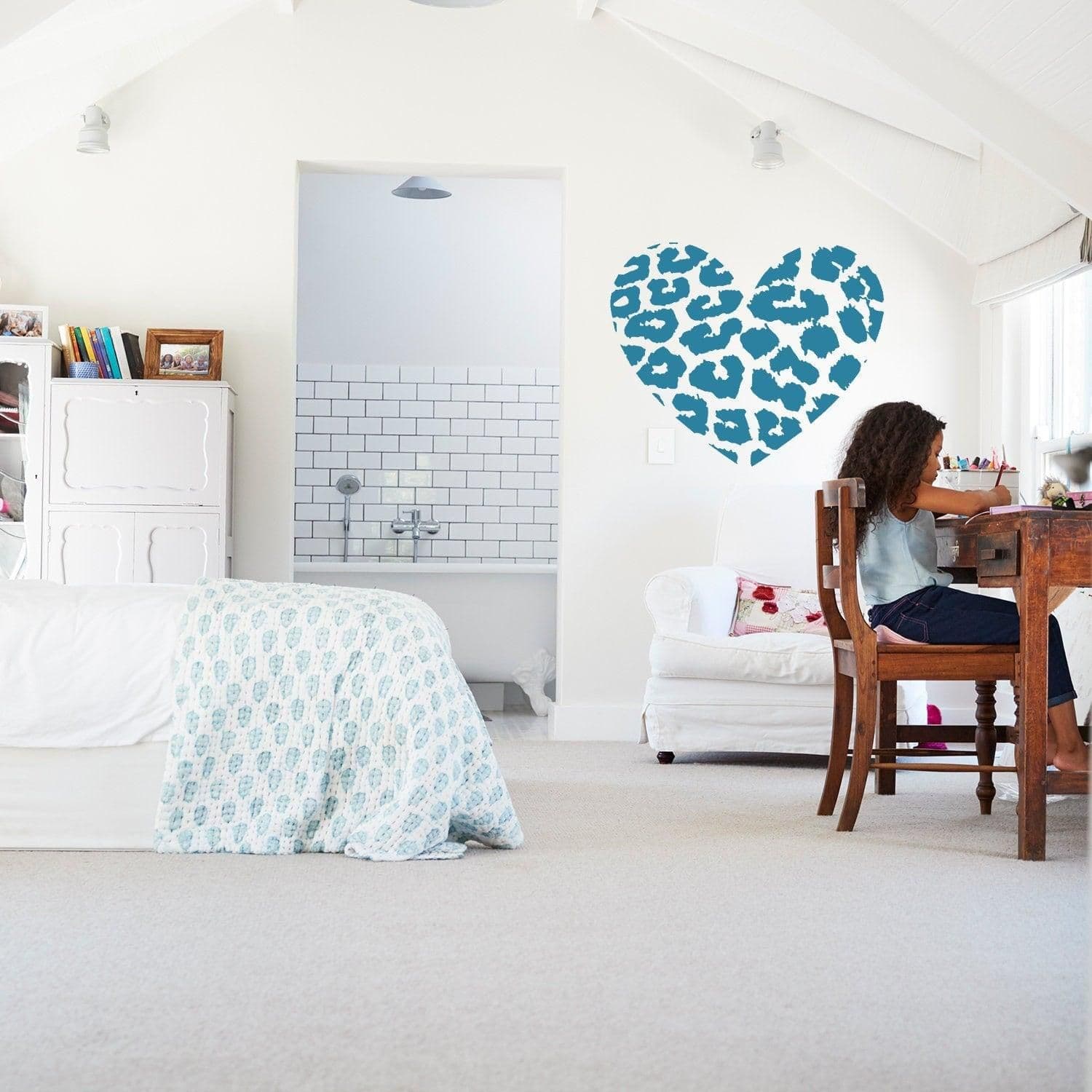 image-Leopard Heart Wall Sticker - Art Print Texas Vinyl Decal