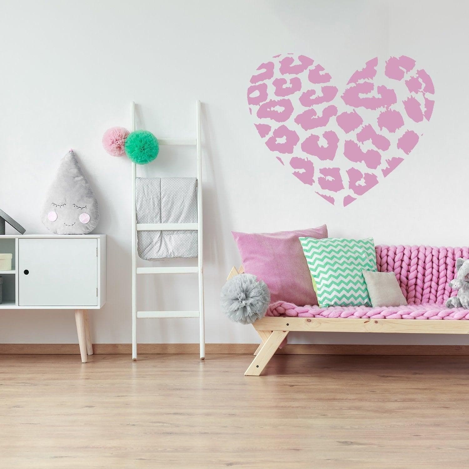 image-Leopard Heart Wall Sticker - Art Print Texas Vinyl Decal