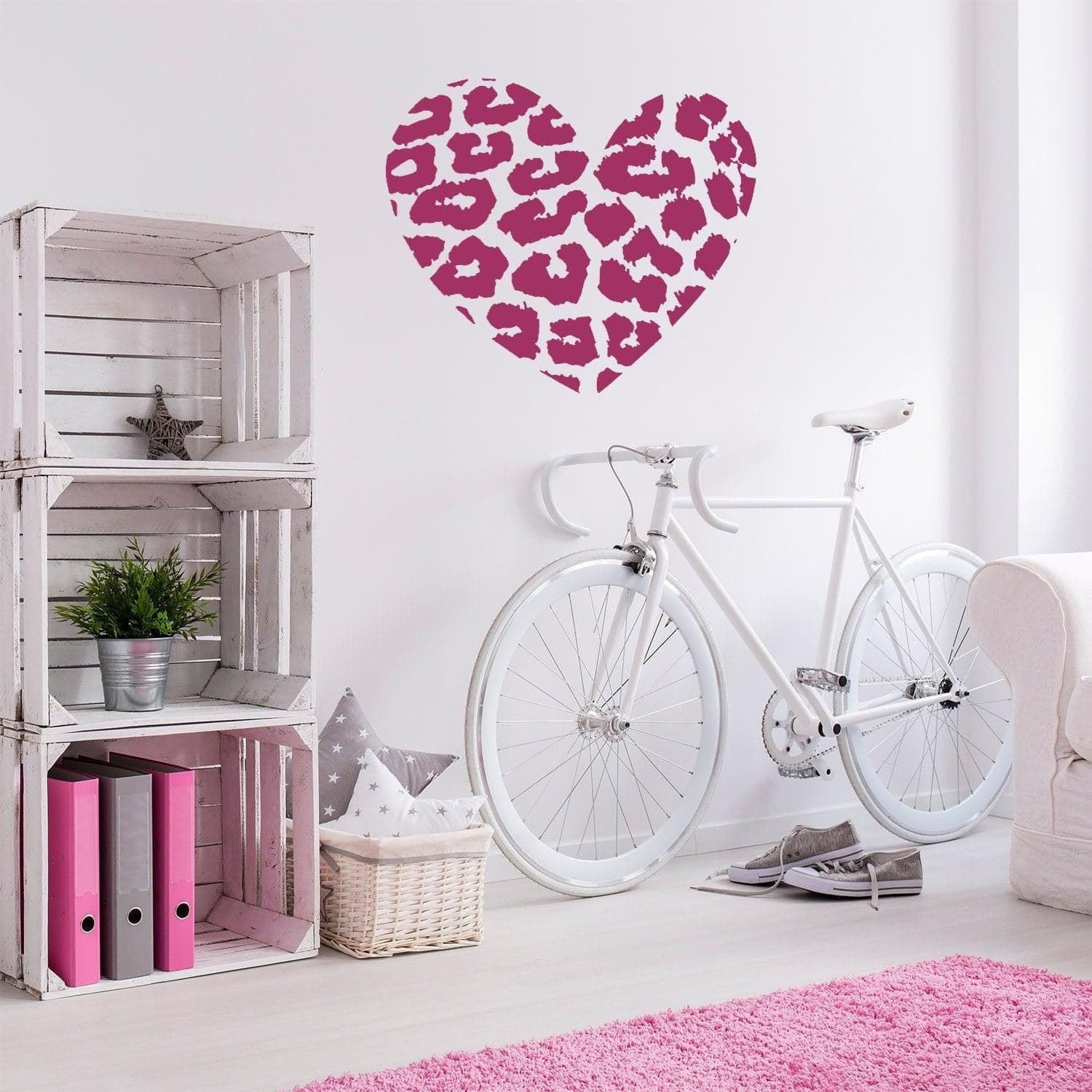 image-Leopard Heart Wall Sticker - Art Print Texas Vinyl Decal