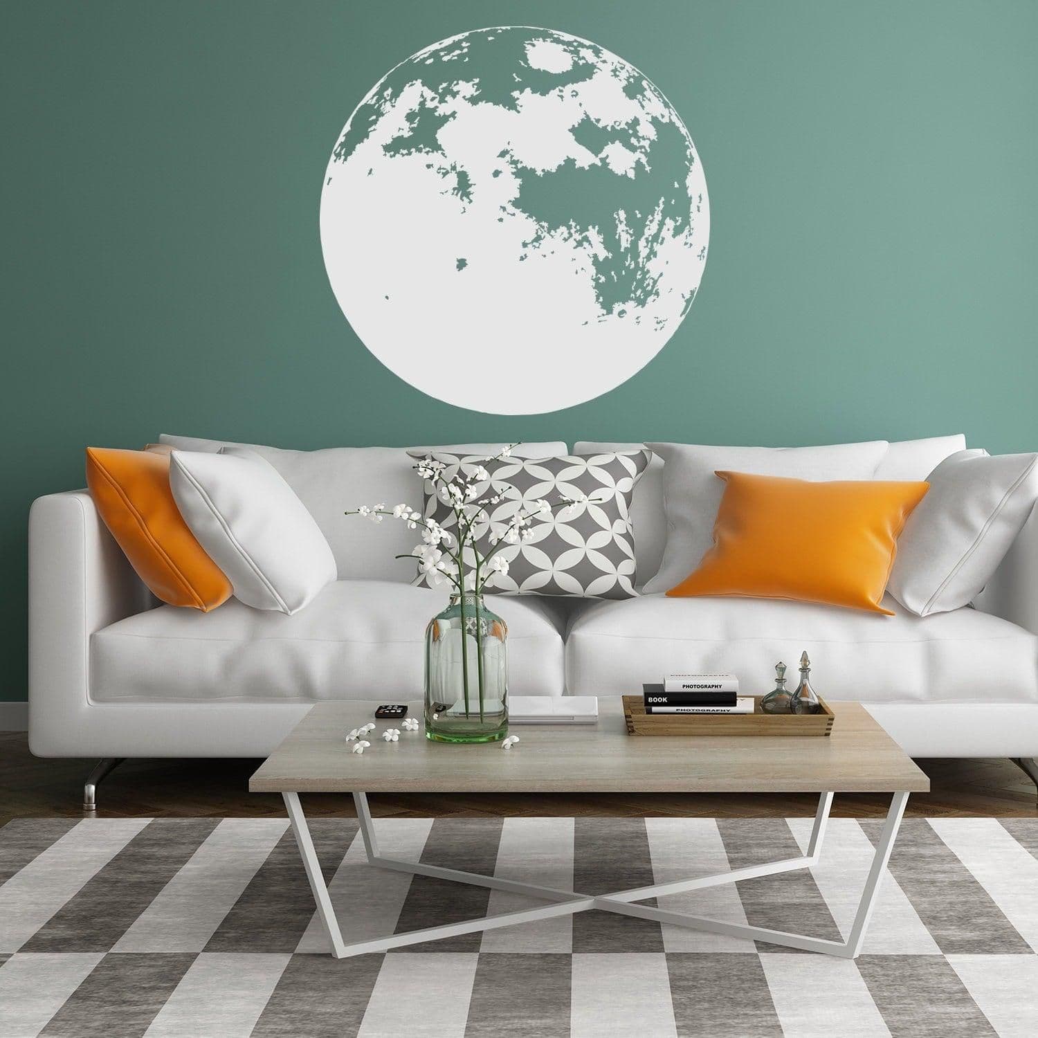image-Moon Phase Wall Decor Decal - Kid Full Large Sticker For Nursery Baby Kids Room