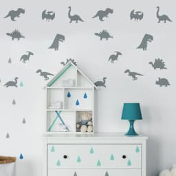 image-40x Dinosaur Silhouette Wall Decal - Dino Nursery Baby Room Art Vinyl Decor Decals