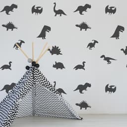 image-40x Dinosaur Silhouette Wall Decal - Dino Nursery Baby Room Art Vinyl Decor Decals