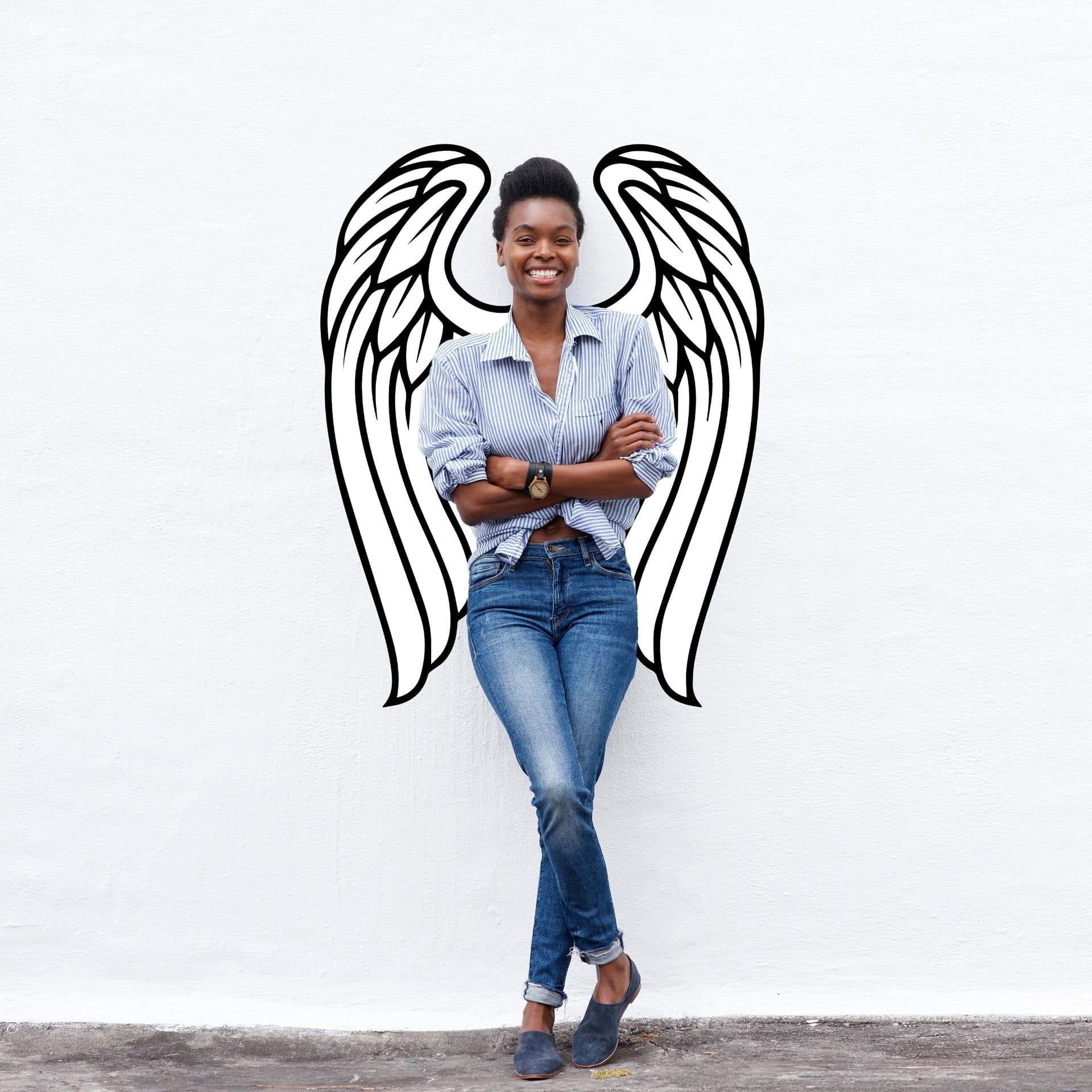 image-Angel Wings Wall Decor - Angels Wing Art Vinyl Decal