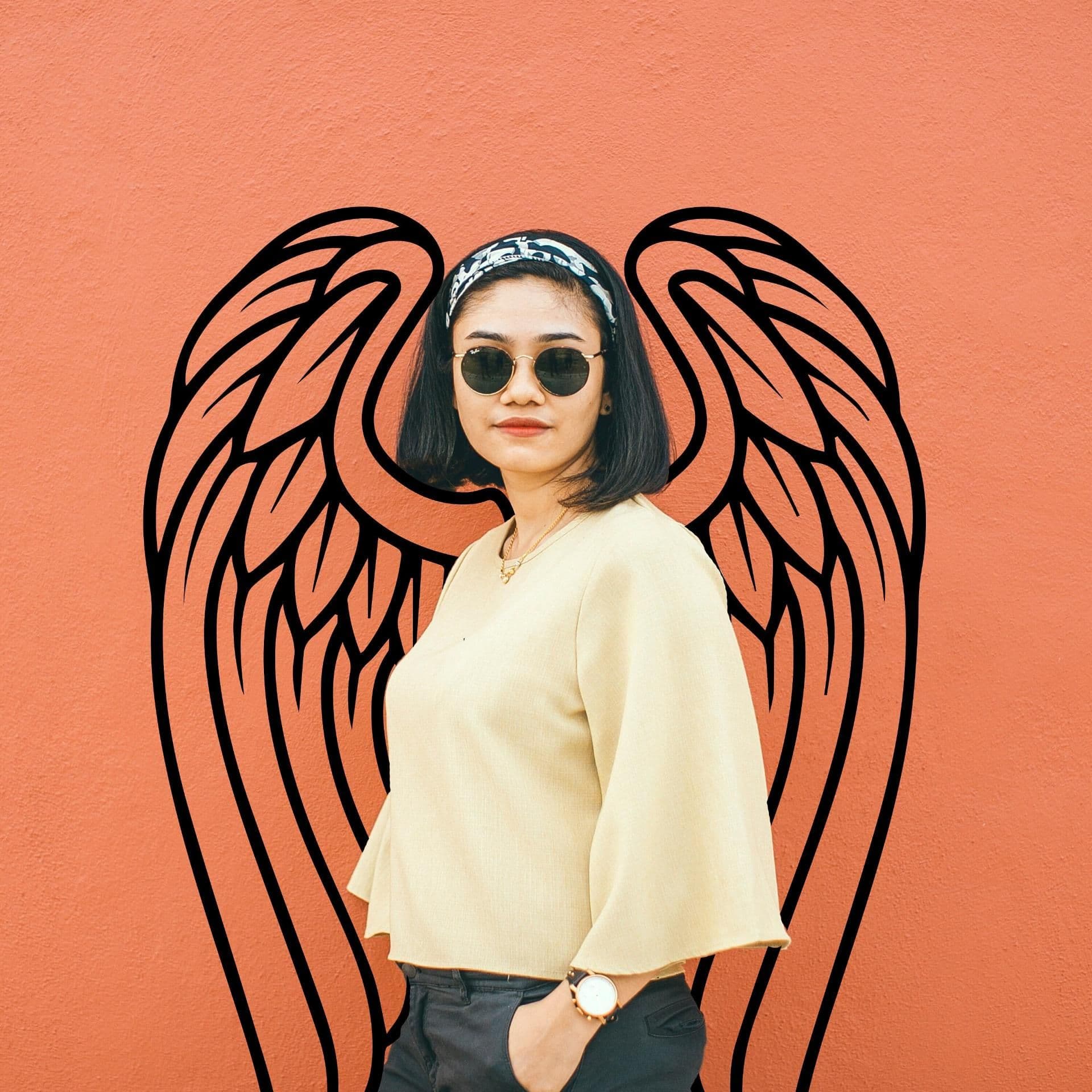 image-Angel Wings Wall Decor - Angels Wing Art Vinyl Decal