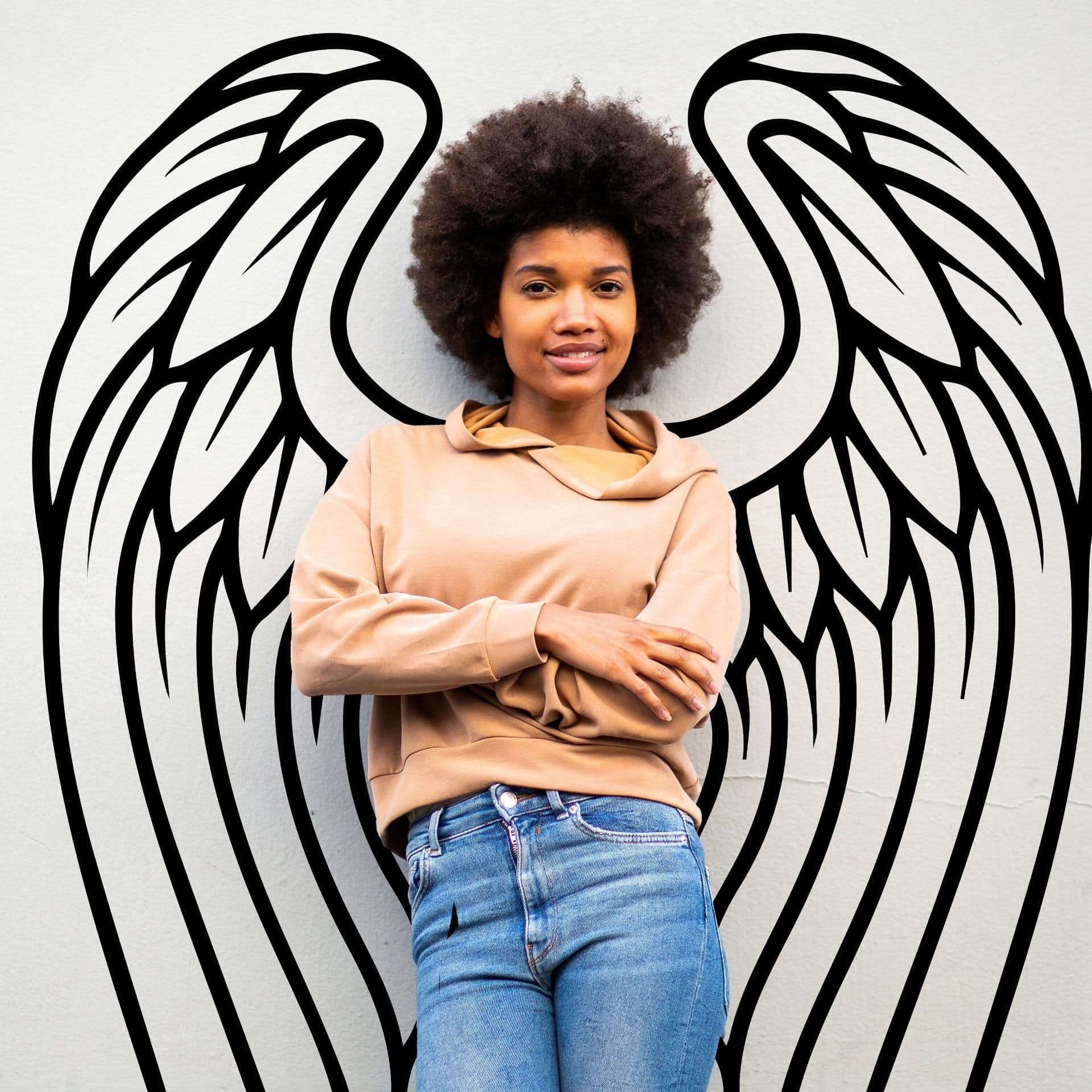 image-Angel Wings Wall Decor - Angels Wing Art Vinyl Decal