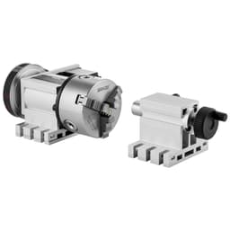 image-VEVOR Dividing Head, K11-100mm 3-Jaw Chuck, CNC Router Milling Machine Rotational Axis 4th Axis A Axis Indexing Head, 2.6"/65 mm Center Height MT2 Tailstock 6:1 Gear Ratio, Universal for Engraving