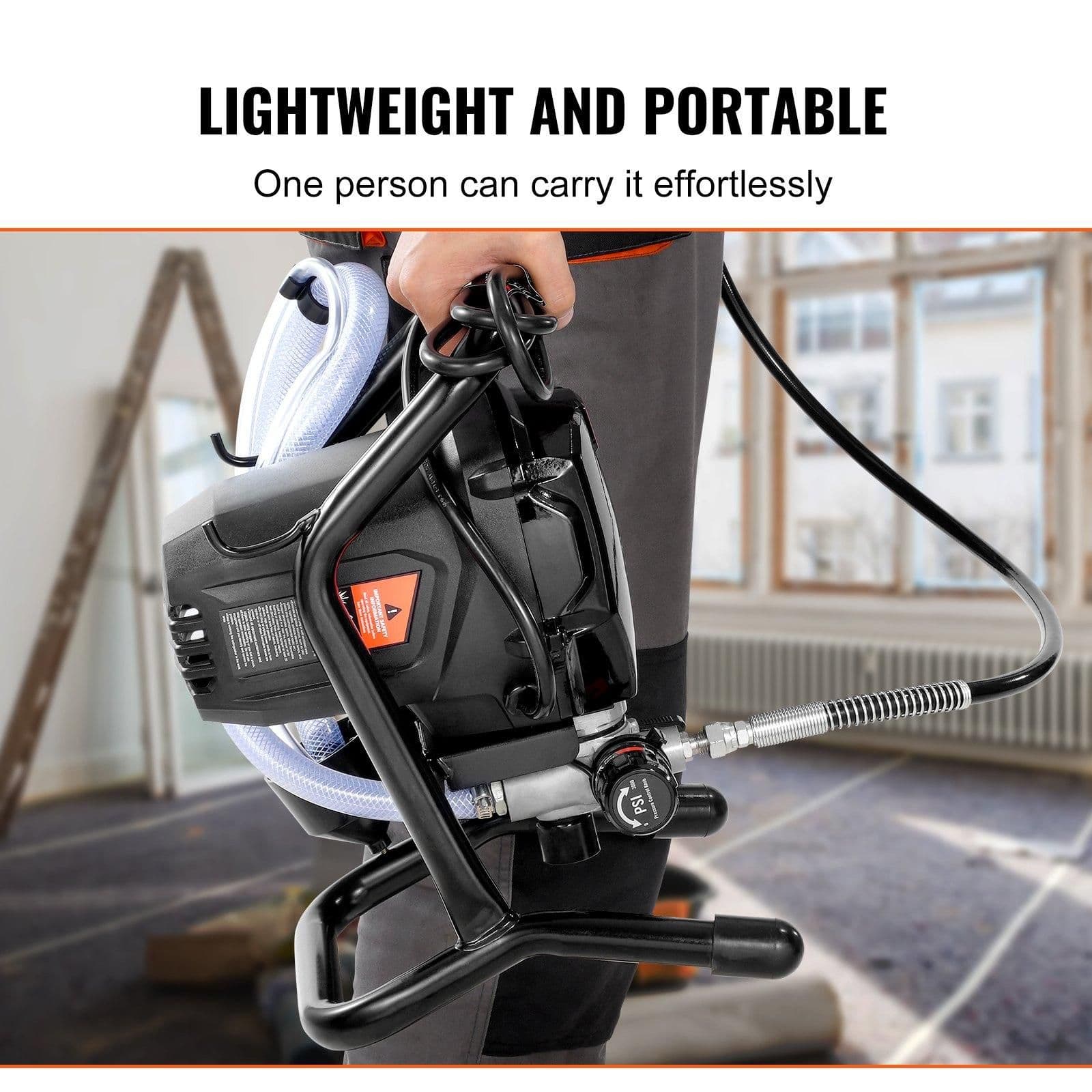 image-VEVOR Stand Airless Paint Sprayer, 3000PSI 750W Efficient Electric Airless Sprayer,for Home Interior and Exterior Furniture and Fences, Handheld Paint Sprayers, Fine and Even Painting Effect