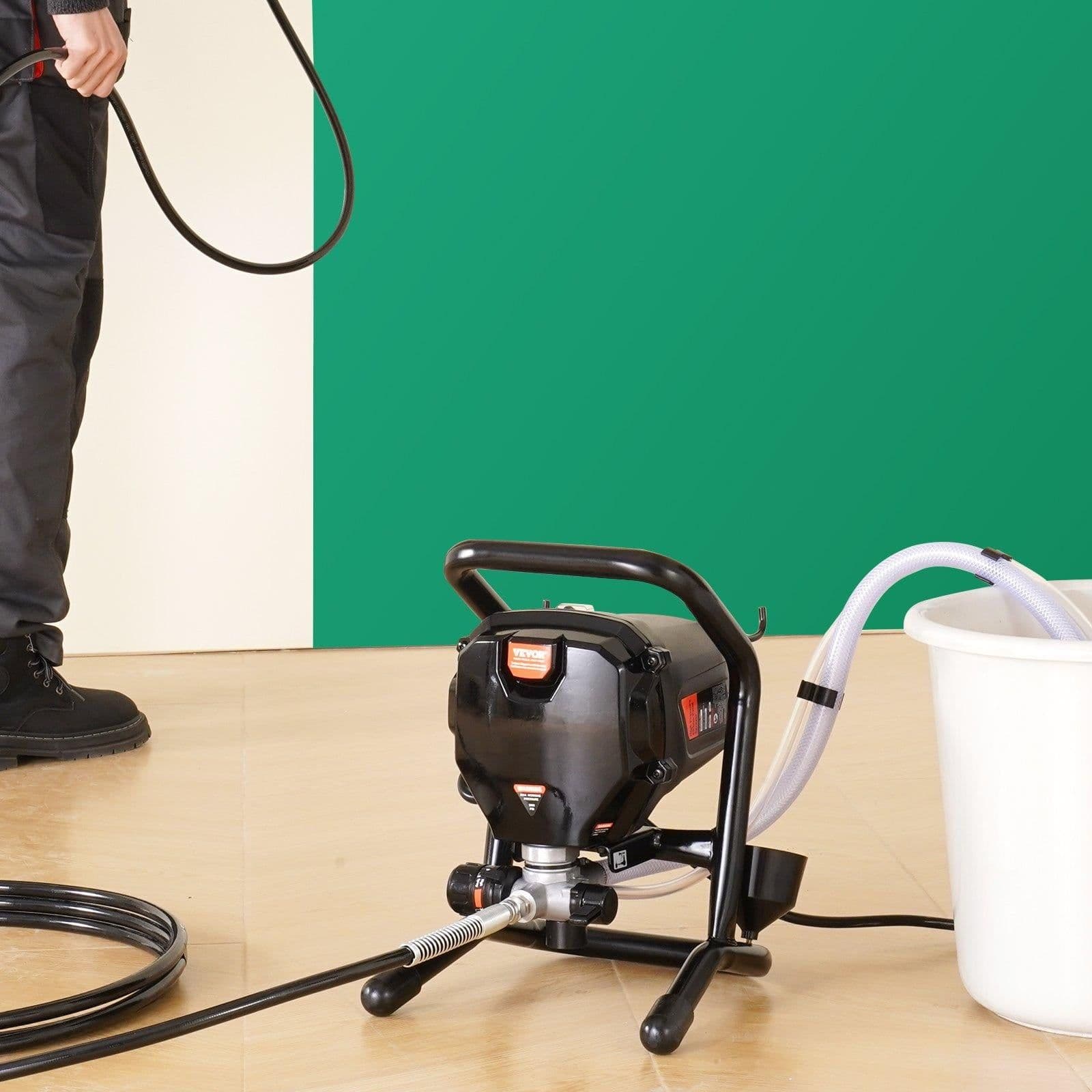 image-VEVOR Stand Airless Paint Sprayer, 3000PSI 750W Efficient Electric Airless Sprayer,for Home Interior and Exterior Furniture and Fences, Handheld Paint Sprayers, Fine and Even Painting Effect