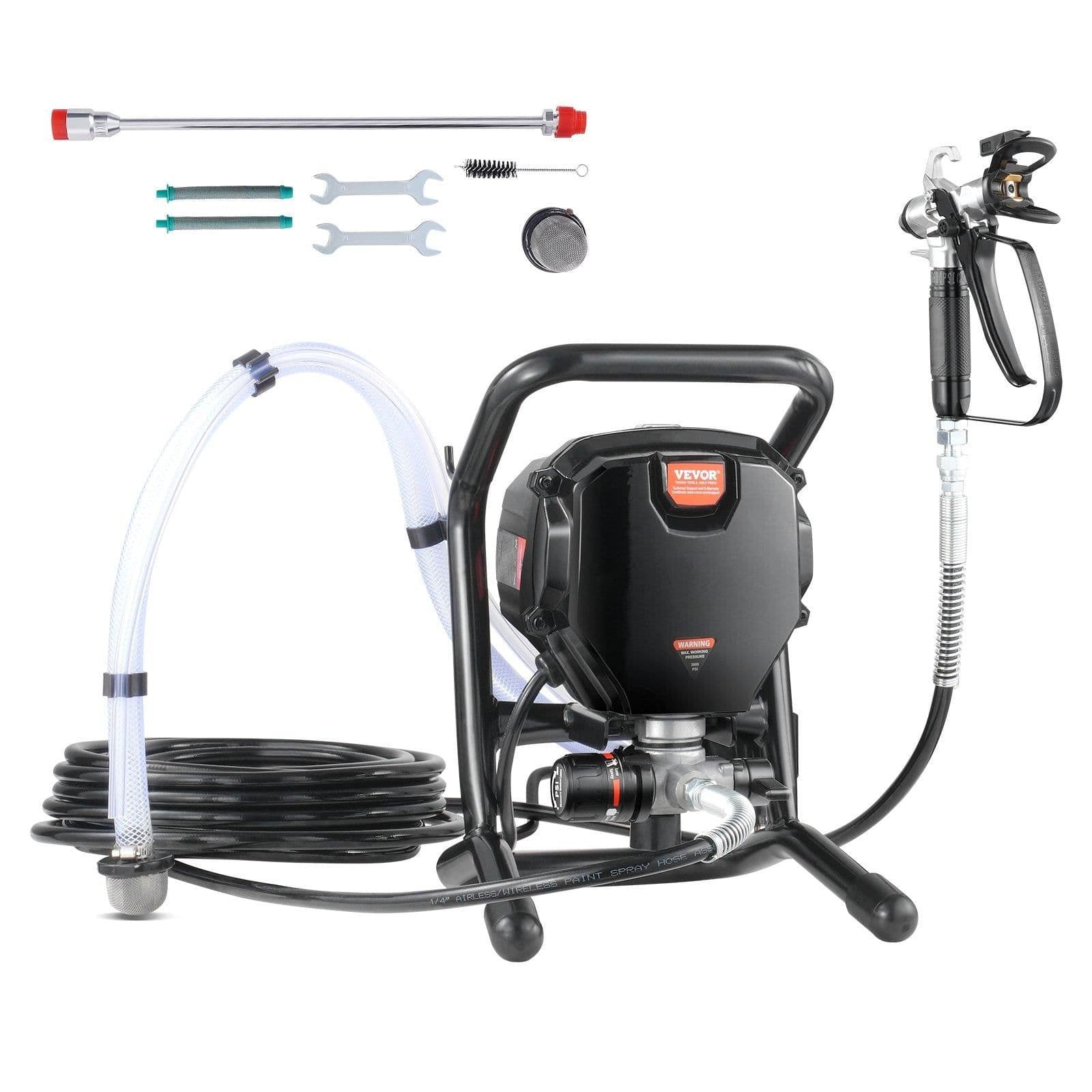 image-VEVOR Stand Airless Paint Sprayer, 3000PSI 750W Efficient Electric Airless Sprayer,for Home Interior and Exterior Furniture and Fences, Handheld Paint Sprayers, Fine and Even Painting Effect