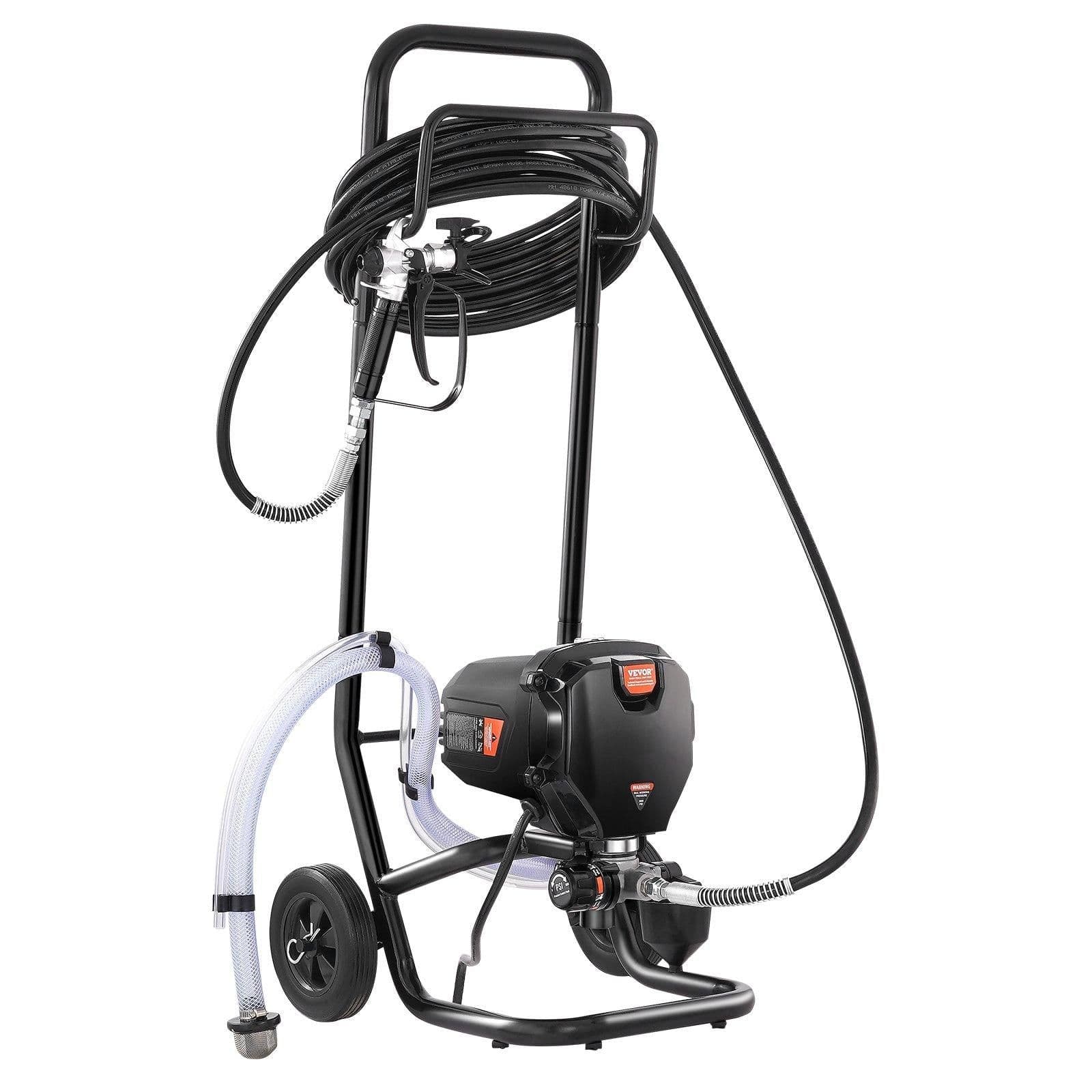 image-VEVOR 750W Stand Airless Paint Sprayer, 3000PSI High Efficiency Electric Airless Sprayer With Cart, Paint Sprayers for Home Interior and Exterior Furniture and Fences, Fine And Even Painting Effect