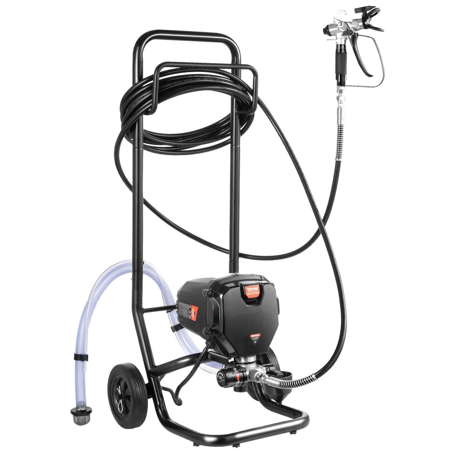 image-VEVOR 750W Stand Airless Paint Sprayer, 3000PSI High Efficiency Electric Airless Sprayer With Cart, Paint Sprayers for Home Interior and Exterior Furniture and Fences, Fine And Even Painting Effect