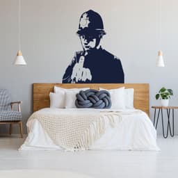 image-Banksy Middle Finger Art Wall Decal - Street Police Graffiti Work Policeman Sticker