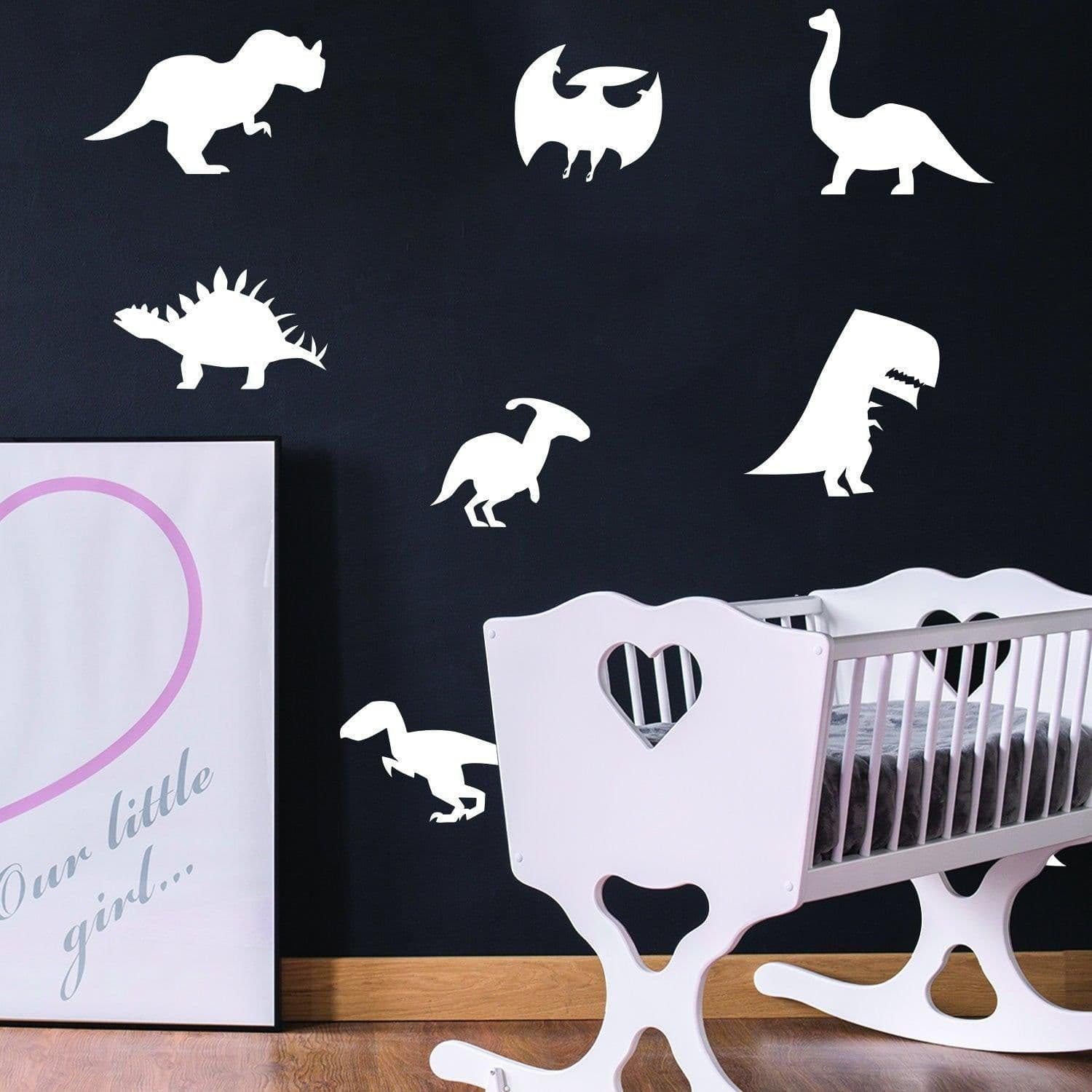 image-40x Glow In Dark Dinosaur Wall Room Decor Decal - Dinosaurs Art Boy Teen Kid Light Sticker Cool Boys Dino Glowing Vinyl Kids Decals Stickers