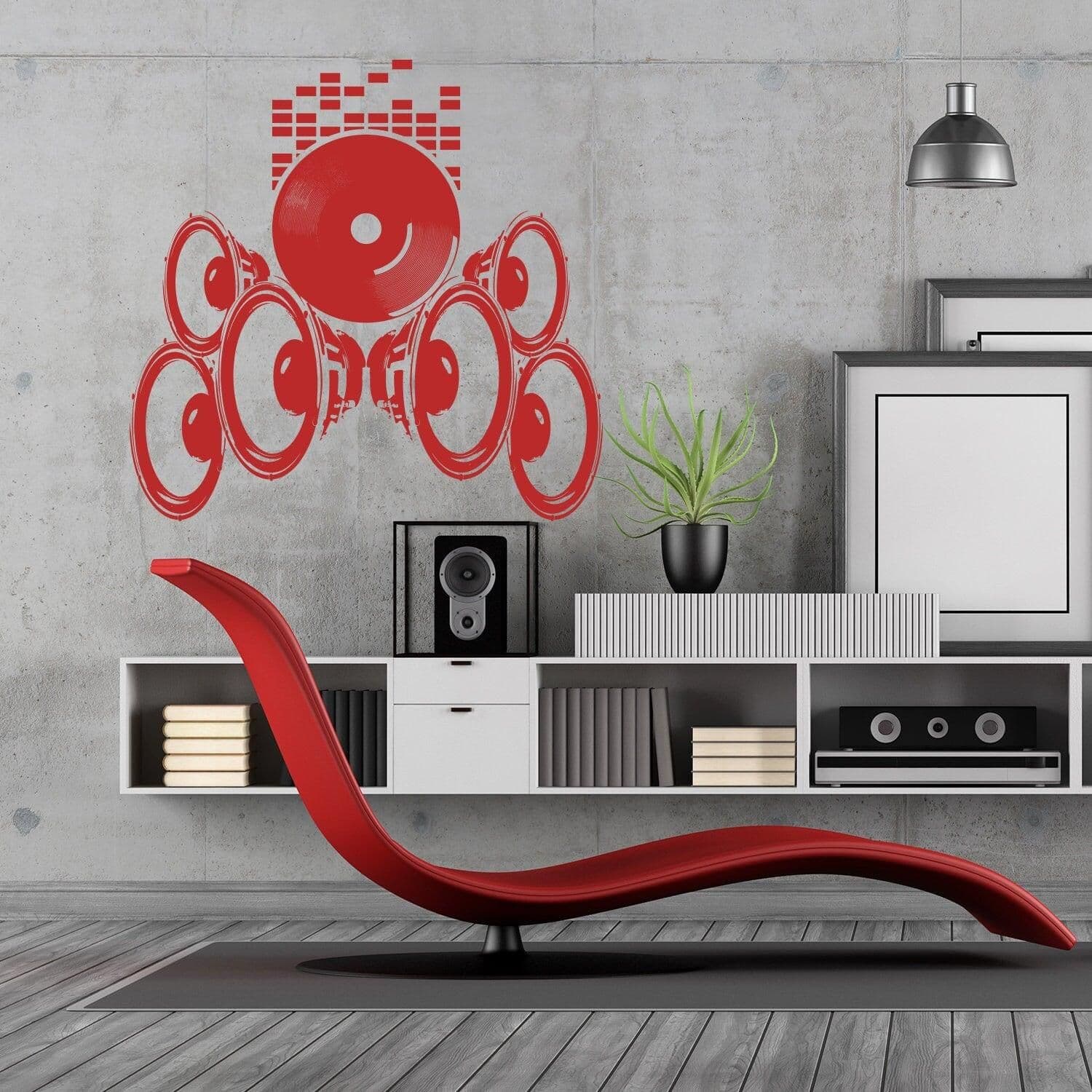 image-Music Speakers Wall Vinyl Sticker - Radio Art Waterproof Removable Loudspeaker Decal