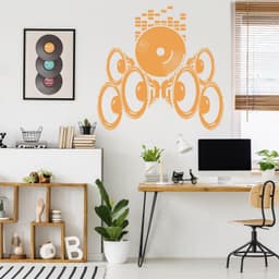 image-Music Speakers Wall Vinyl Sticker - Radio Art Waterproof Removable Loudspeaker Decal