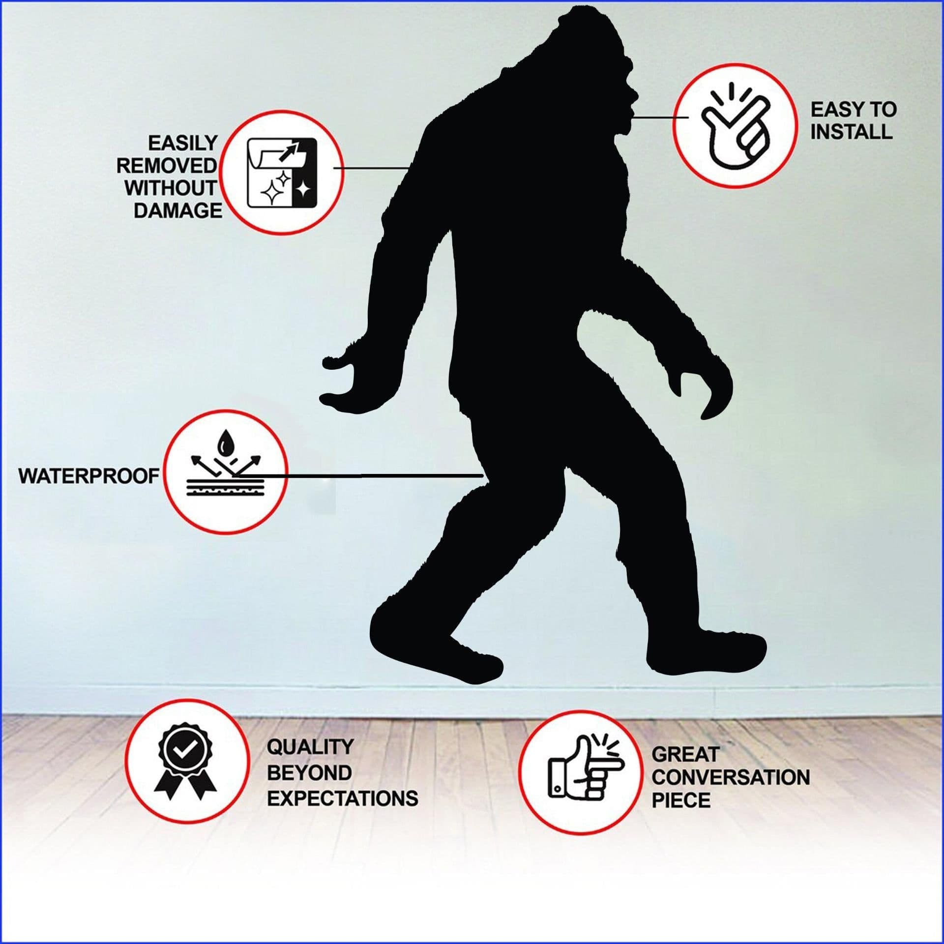 image-Big Foot Sasquatch Gifts Sticker - Funny Bigfoot Yeti Vinyl Wall Decal