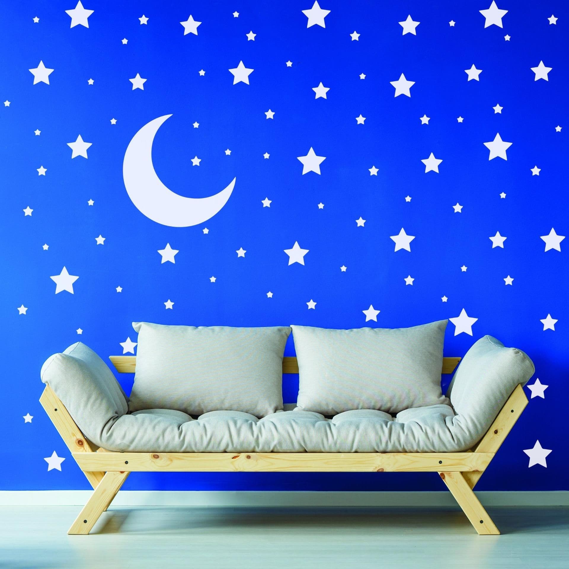image-220x White Stars Wall Stickers - Moon Decor Vinyl Decals For Boy Girl Baby Nursery Kid Room