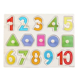 image-Factory direct animal digital letter hand grab board jigsaw puzzle 1-3-4 years old intellectual baby wooden toy