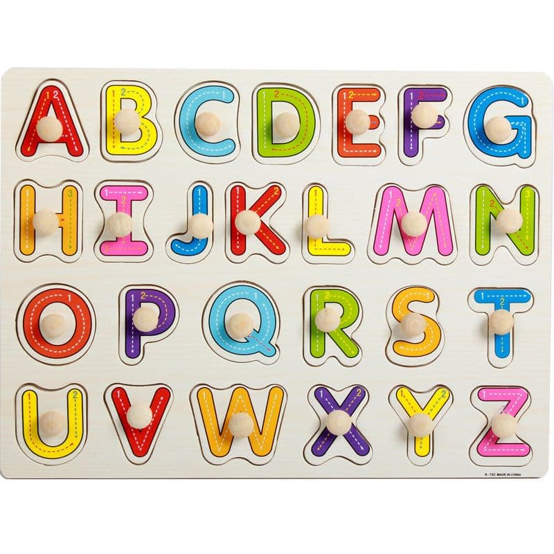 image-Factory direct animal digital letter hand grab board jigsaw puzzle 1-3-4 years old intellectual baby wooden toy