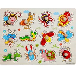 image-Factory direct animal digital letter hand grab board jigsaw puzzle 1-3-4 years old intellectual baby wooden toy