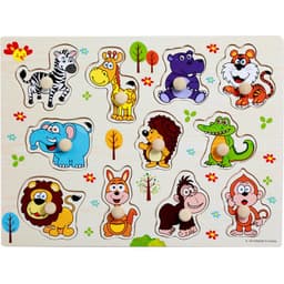 image-Factory direct animal digital letter hand grab board jigsaw puzzle 1-3-4 years old intellectual baby wooden toy