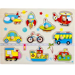 image-Factory direct animal digital letter hand grab board jigsaw puzzle 1-3-4 years old intellectual baby wooden toy