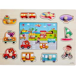 image-Factory direct animal digital letter hand grab board jigsaw puzzle 1-3-4 years old intellectual baby wooden toy