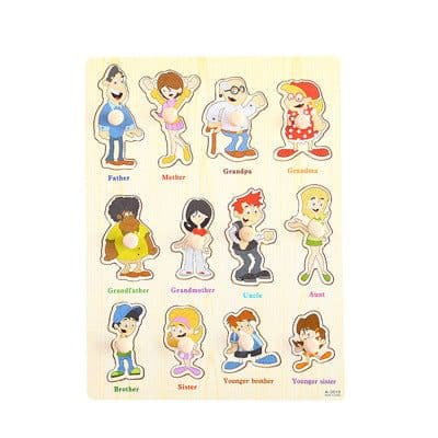 image-Factory direct animal digital letter hand grab board jigsaw puzzle 1-3-4 years old intellectual baby wooden toy