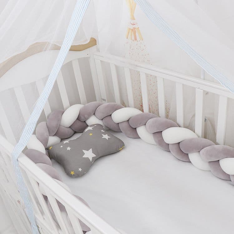 image-Baby Bumper Bed Braid Knot Pillow Cushion Bumper for Infant cuna Bebe lit Crib Protector Cot Bumper Room Decor