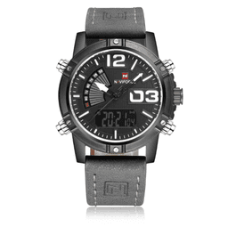 image-Leather Band Fashion Sport Quartz Watch For Men