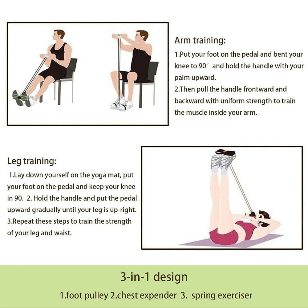 image-4 Tube Fitness Elastic Pull Rope Foot Pedal Body Slim Yoga Resistance Bands 4 Colors Workout Latex bands Fitness Equipment