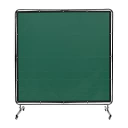 image-VEVOR Welding Screen with Frame, 6' x 6' Welding Curtain Screen, Flame-Resistant Vinyl Welding Protection Screen on 4 Swivel Wheels (2 Lockable), Moveable & Professional for Workshop/Industrial, Green