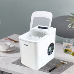 image-Wellcome 15KG Household Small Ice Maker Milk Tea Shop KTV Commercial Round Ice Manually Add Water Automatic Ice Making